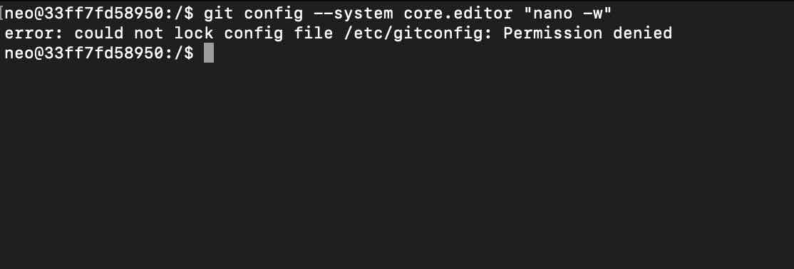 error- could not lock config file :etc:gitconfig- Permission denied